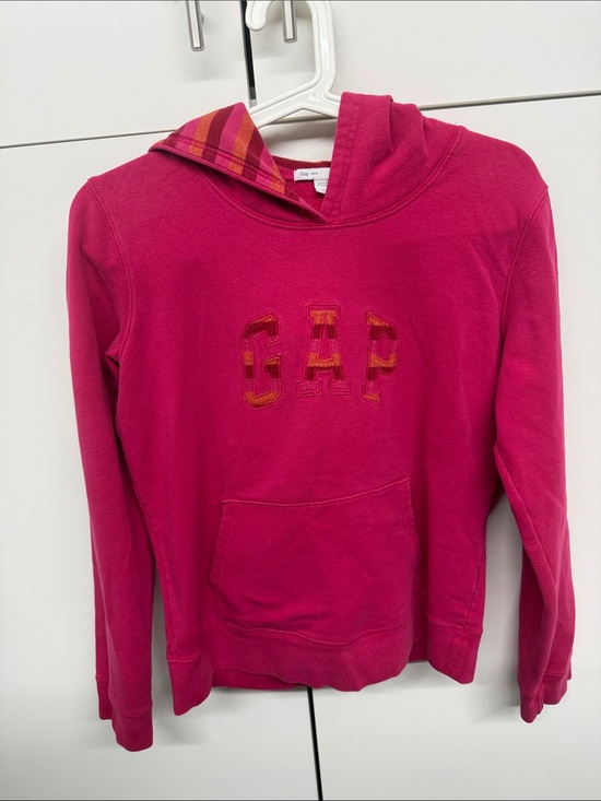 GAP Other - GAP Girls Bright Pink Hooded Sweatshirt with Striped Hood Lining